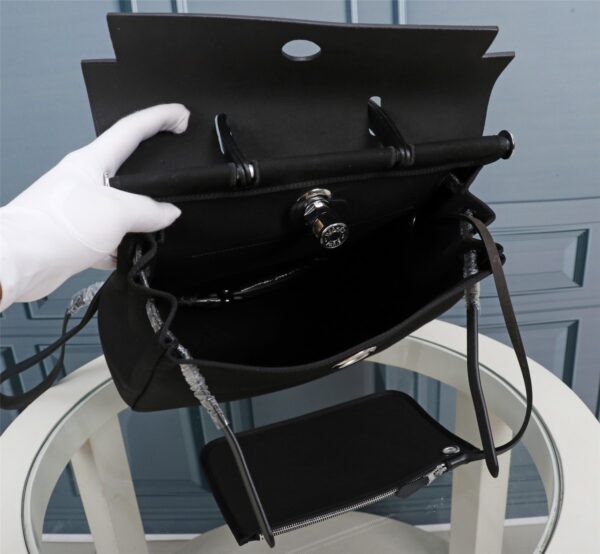 Hermes Herbag Rucksack Handbag - Black 92546 - Image 2