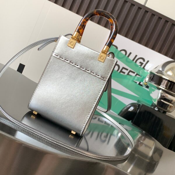 Fendi Mini Sunshine Bag - Silver 56139 - Image 4