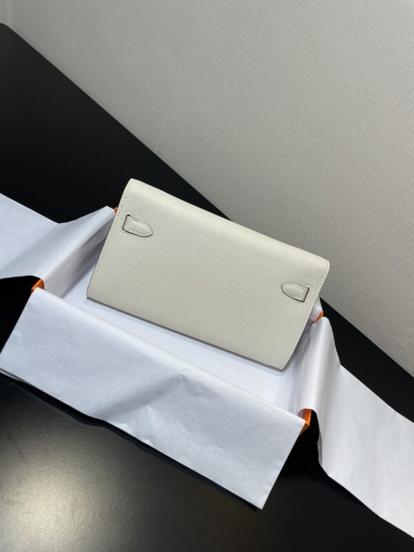 Hermes Kelly Crossbody Bag - White 23798 - Image 5