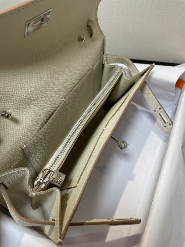 Hermes Kelly Crossbody Bag - White 23798 - Image 3