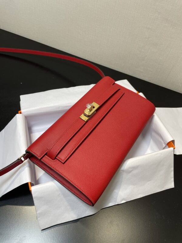 Hermes Kelly Crossbody Bag - Bright Red 24106 - Image 2