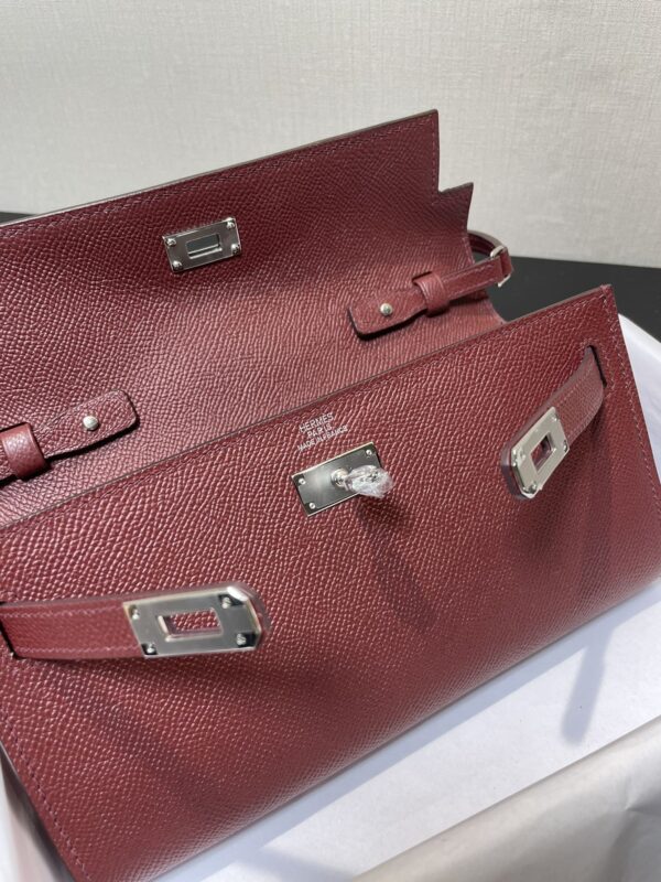Hermes Kelly Crossbody Bag - Wine Red 39135 - Image 4