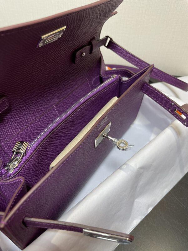 Hermes Kelly Crossbody Bag - Purple 30042 - Image 4