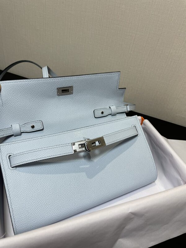 Hermes Kelly Crossbody Bag - Haze Blue 27718 - Image 3