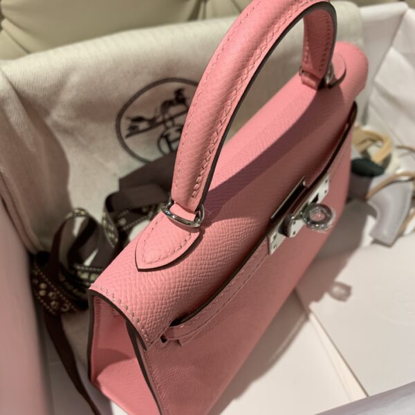 Hermes Mini 2nd Generation Handbag – Pink 35225 - Image 4
