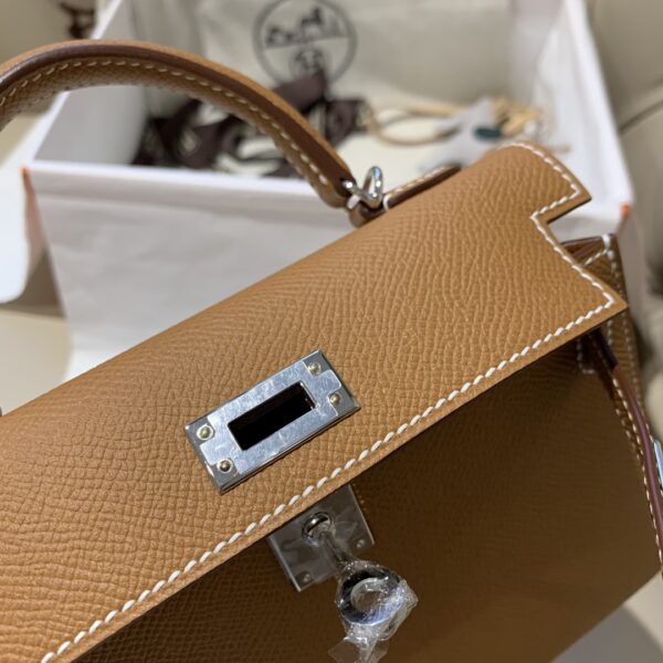 Hermes Mini 2nd Generation Handbag – Golden Brown 64370 - Image 2