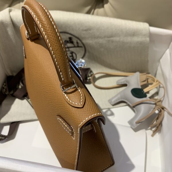Hermes Mini 2nd Generation Handbag – Golden Brown 64370 - Image 3