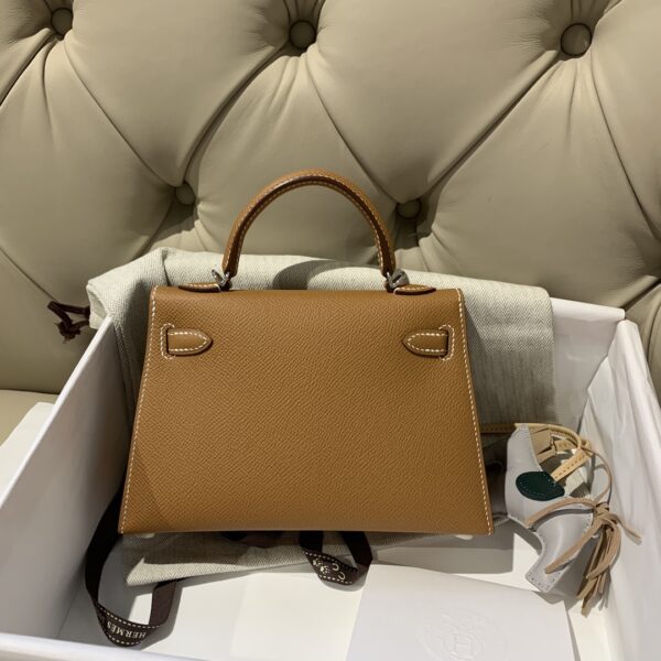 Hermes Mini 2nd Generation Handbag – Golden Brown 64370 - Image 5