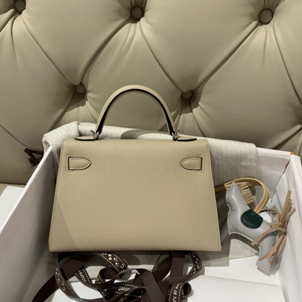 Hermes Mini 2nd Generation Handbag – Windbreaker Gray 32209 - Image 5