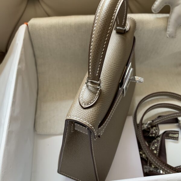 Hermes ck18 Mini 2nd Generation Handbag - Elephant Gray 52310 - Image 4