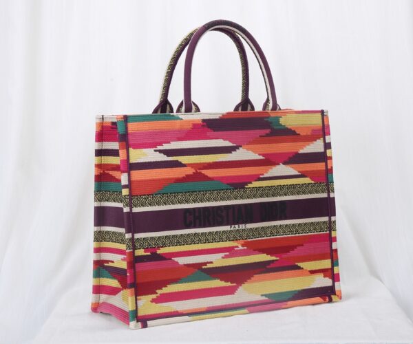 Dior Small Book Tote Multicolor Patchwork Embroidery Handbag 35289 - Image 3