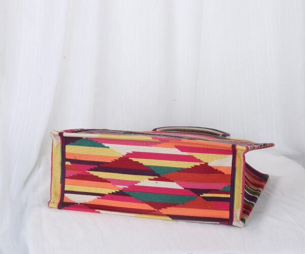 Dior Small Book Tote Multicolor Patchwork Embroidery Handbag 35289 - Image 4