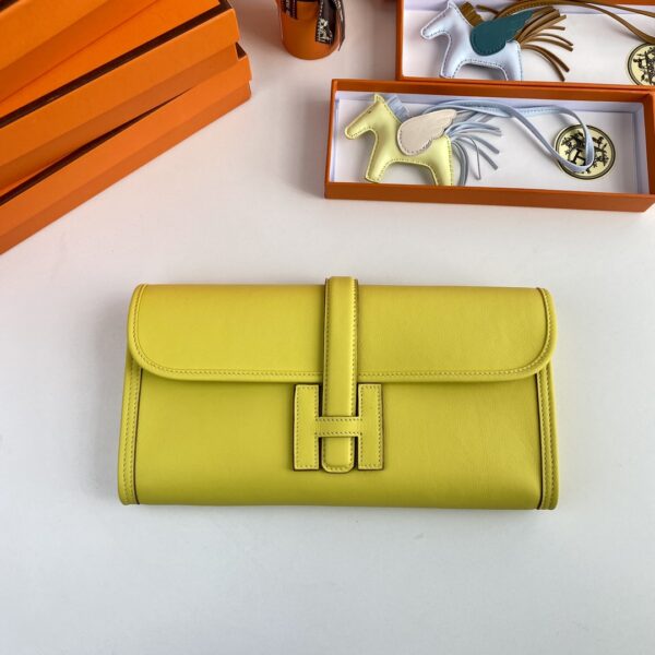 Hermes Jige Elan Sheepskin Lining Bag - Yellow 28662 - Image 5