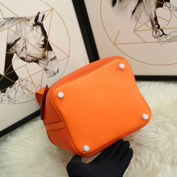 Hermes Cargo Picotin Canvas Handbag - Orange 41880 - Image 4