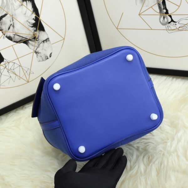 Hermes Cargo Picotin Canvas Handbag - Blue 53660 - Image 3