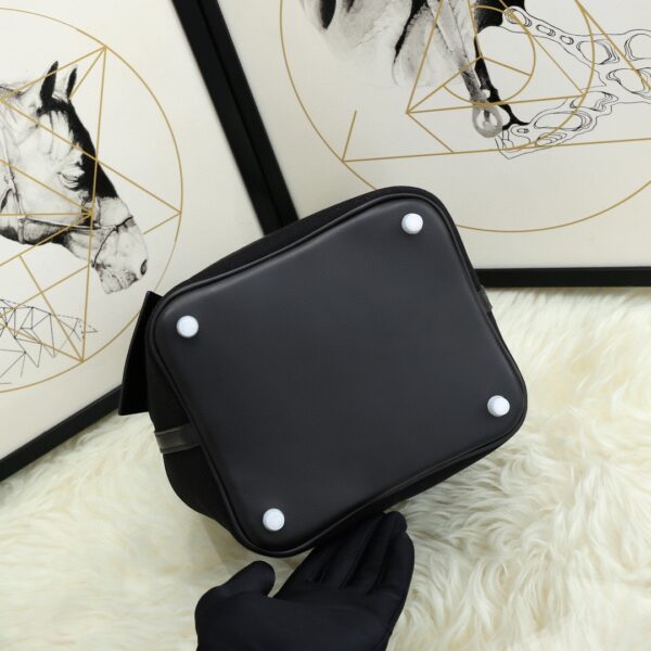 Hermes Cargo Picotin Canvas Handbag - Black 12140 - Image 3
