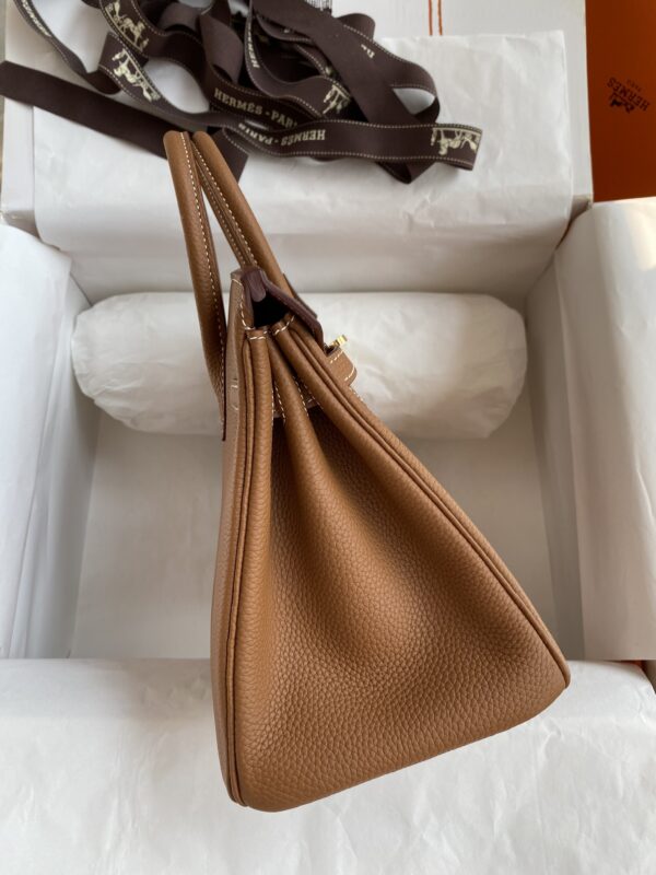 Hermes Birkin Hand-Stitched Handbag - Brown (Golden Buckle) 57936 - Image 3