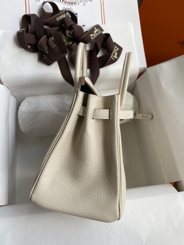 Hermes Birkin Hand-Stitched Handbag - Silver (Silver Buckle) 92508 - Image 4