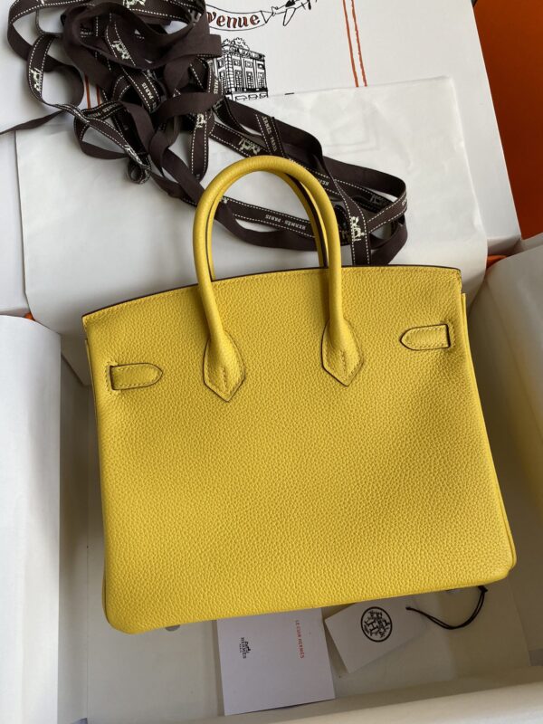 Hermes Birkin Hand-Stitched Handbag - Yellow 65883 - Image 5