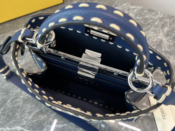 Fendi Signature Peekaboo I See U Small Bag - Blue 66522 - Image 3
