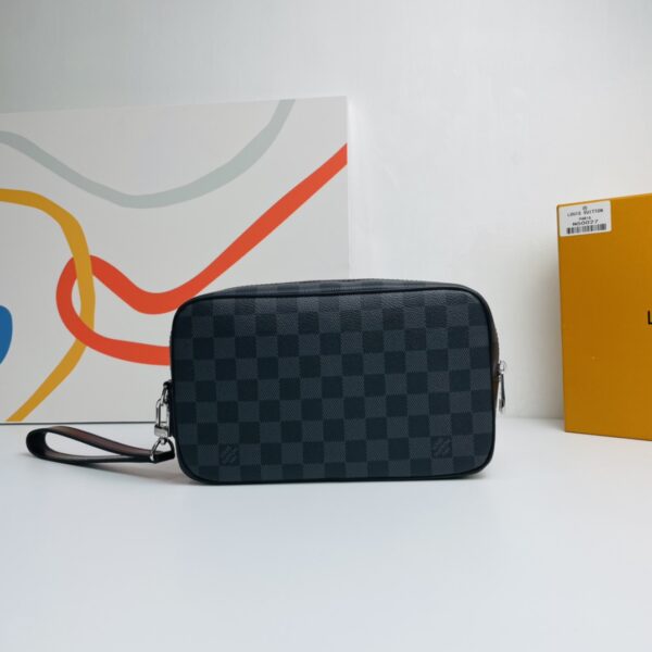 Louis Vuitton Damier Graphite Kasai Clutch - Gray 61315 - Image 5
