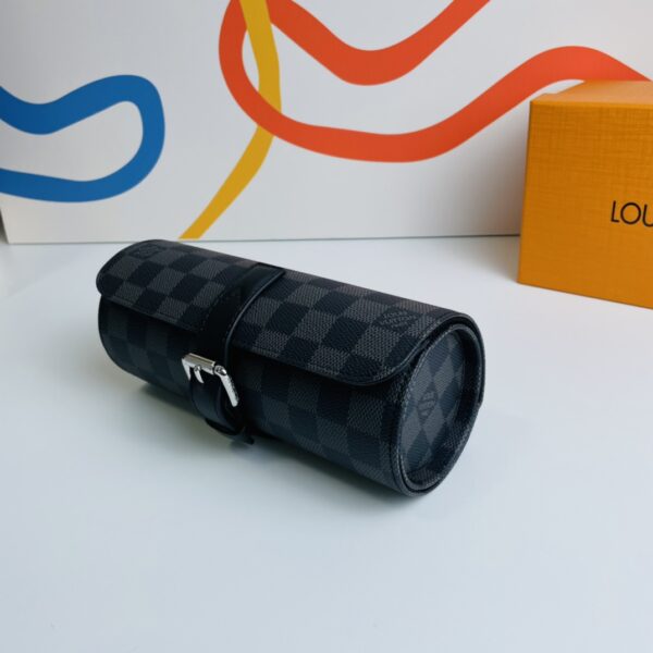 Louis Vuitton Damier Graphite 3 Watch Case - Black 47359 - Image 5