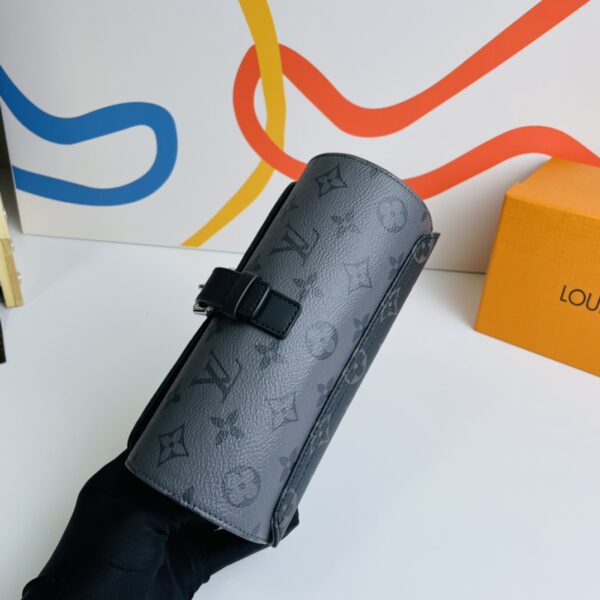 Louis Vuitton Eclipse Monogram 3 Watch Case - Gray 60938 - Image 5