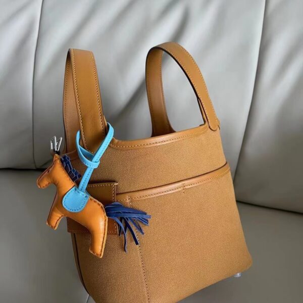 Hermes Cargo Picotin Canvas Handbag - Brown 20975 - Image 4