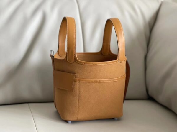 Hermes Cargo Picotin Canvas Handbag - Brown 20975 - Image 2