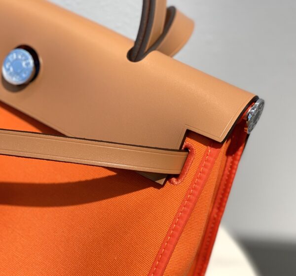 Hermes Cloth Herbag Handbag - Bright Orange 69167 - Image 4