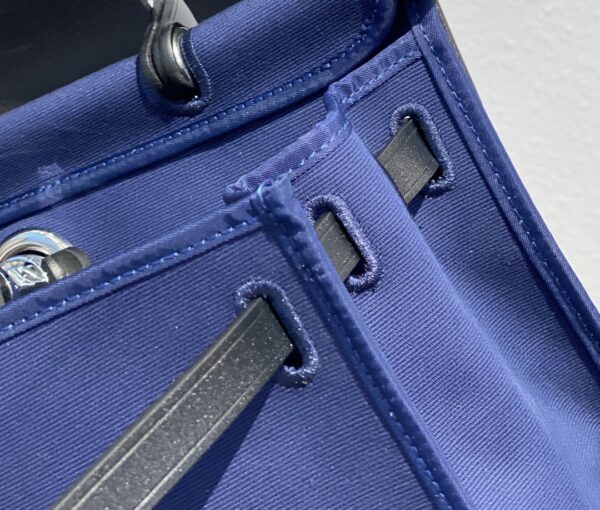 Hermes Cloth Herbag Handbag - Royal Blue 75123 - Image 2