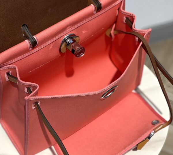 Hermes Cloth Herbag Handbag - Peach 98817 - Image 2