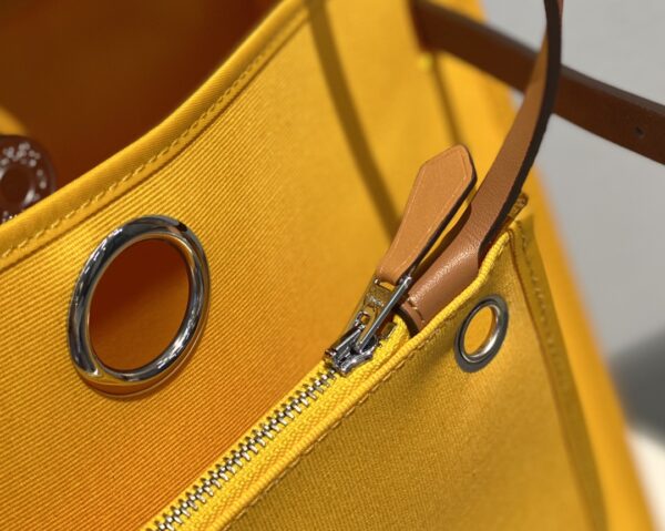 Hermes Cloth Herbag Handbag - Yellow 10928 - Image 2