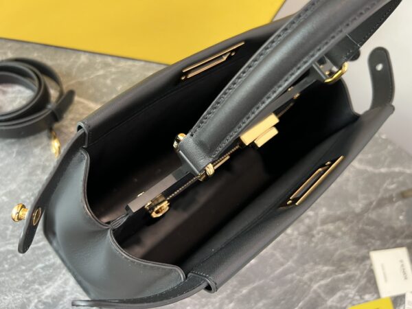 Fendi Peekaboo Handbag- Black 26689 - Image 3