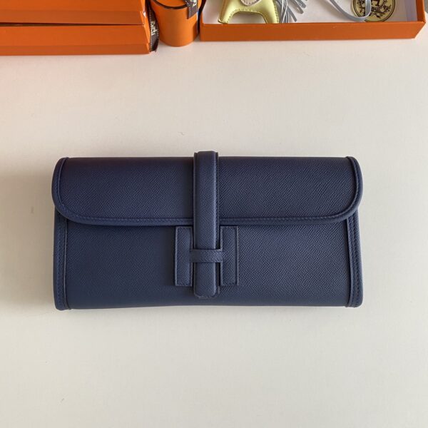 Hermes Jige Elan Sheepskin Lining Bag - Sapphire Blue 62636 - Image 5
