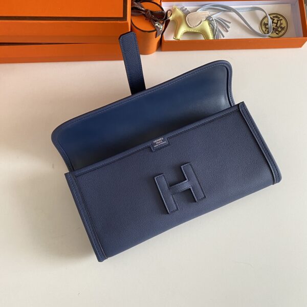Hermes Jige Elan Sheepskin Lining Bag - Sapphire Blue 62636 - Image 3