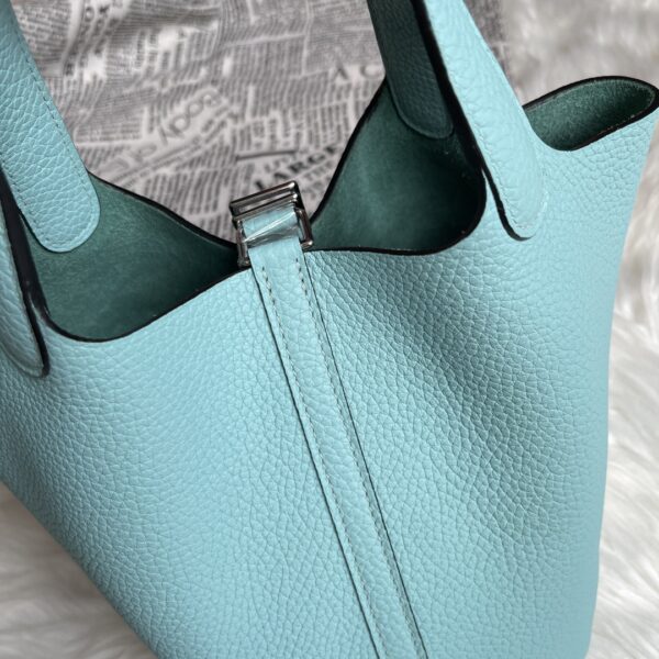 Hermes Picotin 18 Vegetable Basket Handbag - Macron Blue 54540 - Image 4
