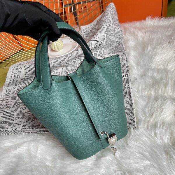Hermes Picotin 18 Vegetable Basket Handbag - Peacock Green 17015 - Image 5