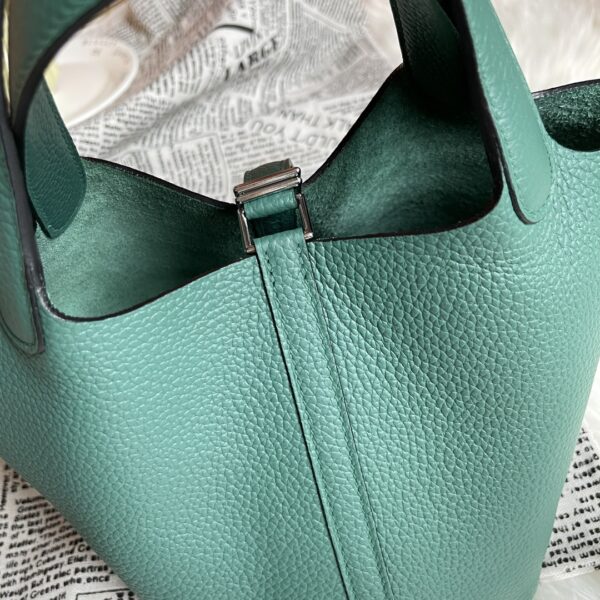 Hermes Picotin 18 Vegetable Basket Handbag - Peacock Green 17015 - Image 4