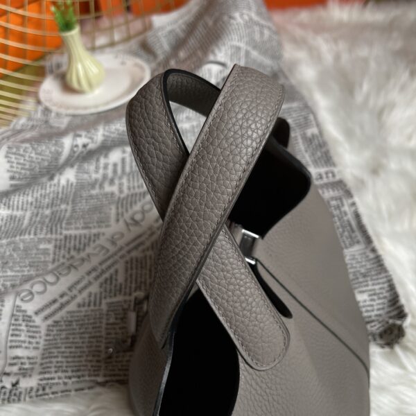 Hermes Picotin 18 Vegetable Basket Handbag - Tinware Gray 11724 - Image 4