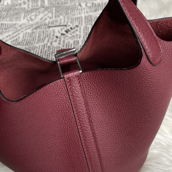Hermes Picotin 18 Vegetable Basket Handbag - Wine Red 58739 - Image 3