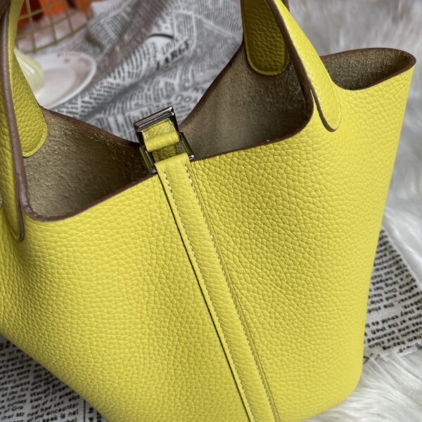 Hermes Picotin 18 Vegetable Basket Handbag - Lemon 60657 - Image 4