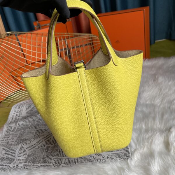 Hermes Picotin 18 Vegetable Basket Handbag - Lemon 60657 - Image 5
