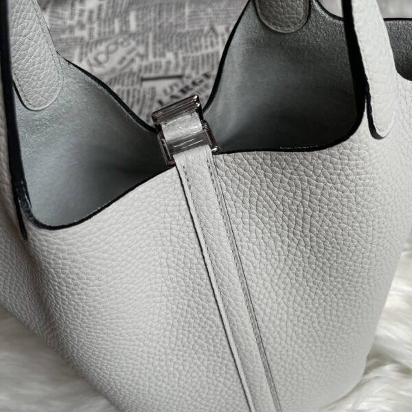 Hermes Picotin 18 Vegetable Basket Handbag - Pearl Gray 76751 - Image 2