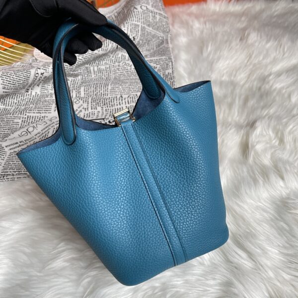 Hermes Picotin 18 Vegetable Basket Handbag - Prussian Green 55291 - Image 2