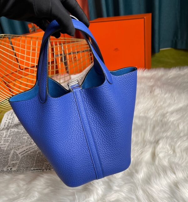 Hermes Picotin 18 Vegetable Basket Handbag - Electric Light Blue 72277 - Image 5