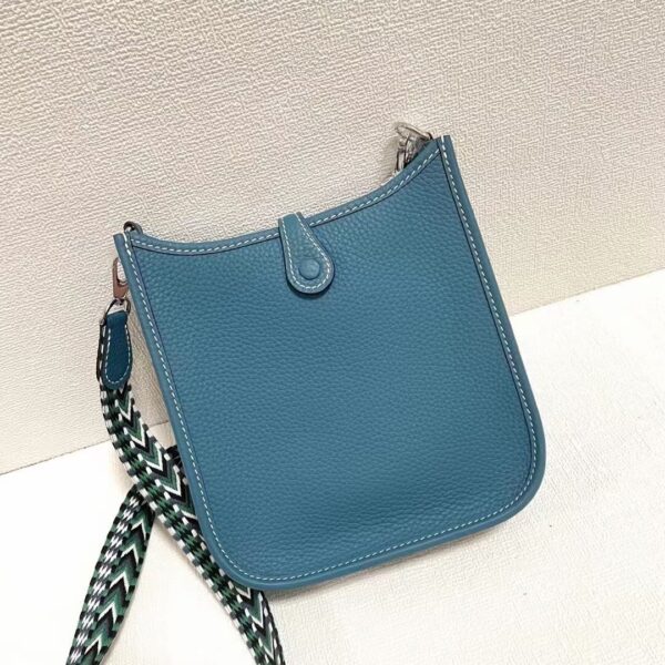 Hermes Evelyne Hollow H Letter Handbag - Blue 99155 - Image 5