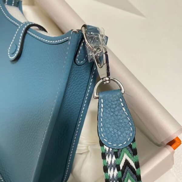 Hermes Evelyne Hollow H Letter Handbag - Blue 99155 - Image 3