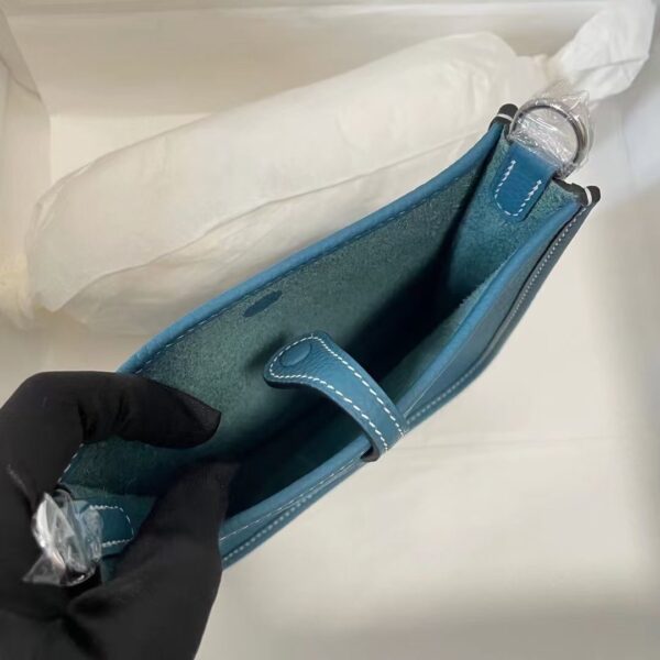 Hermes Evelyne Hollow H Letter Handbag - Blue 99155 - Image 2