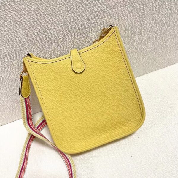 Hermes Evelyne Hollow H Letter Handbag - Light Yellow 80096 - Image 5